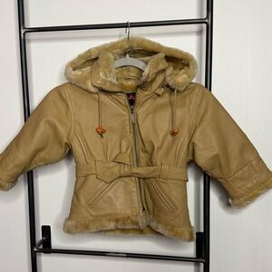Verducci 2T Genuine Leather Shearling Coat Toddler Aviator Y2K Era